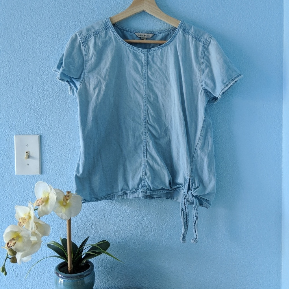 Chambray Tie Top